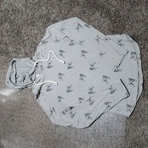 AlphaBeta PitBull Print Lightweight Gray Pullover Hoodie Size Medium